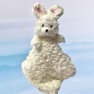 SUMERSAULT Cream BUNNY Baby Lovey Security Blanket Rosette Curly Plush